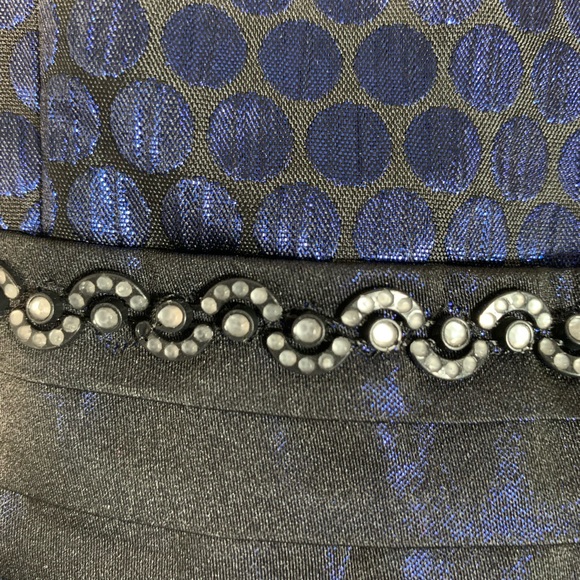 Bonnie Jean black with blue metallic all over dot dress. Size 6 - Picture 7 of 7